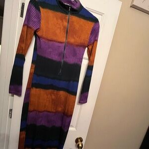 Multicolor Long Sleeve Dress